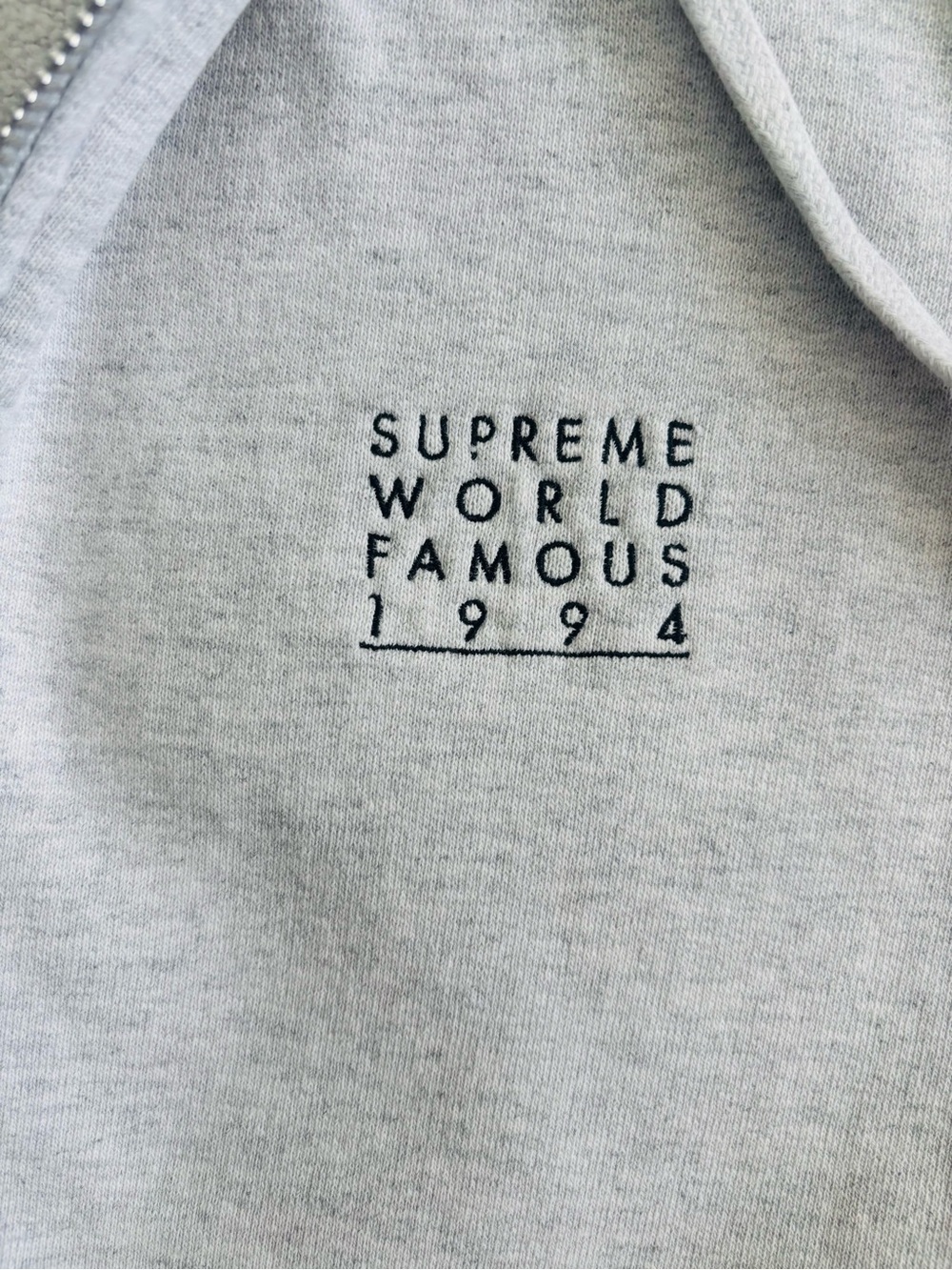 Supreme Small Box Zip Up Grey Gray Sweat Shirt Hoodie Size: Large - Picture 3 of 7